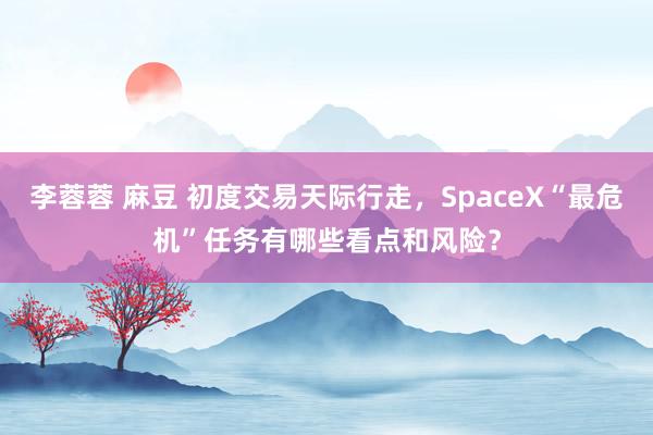 李蓉蓉 麻豆 初度交易天际行走，SpaceX“最危机”任务有哪些看点和风险？