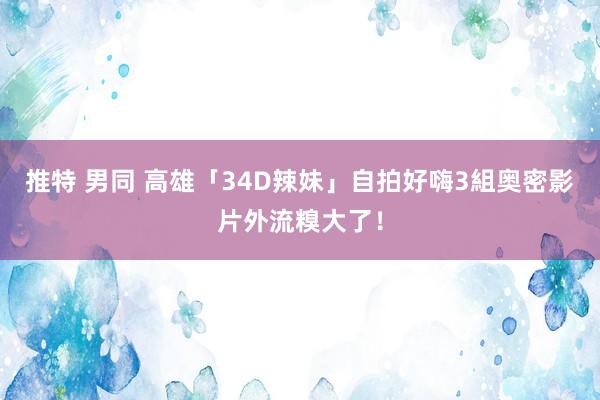 推特 男同 高雄「34D辣妹」自拍好嗨　3組奥密影片外流糗大了！